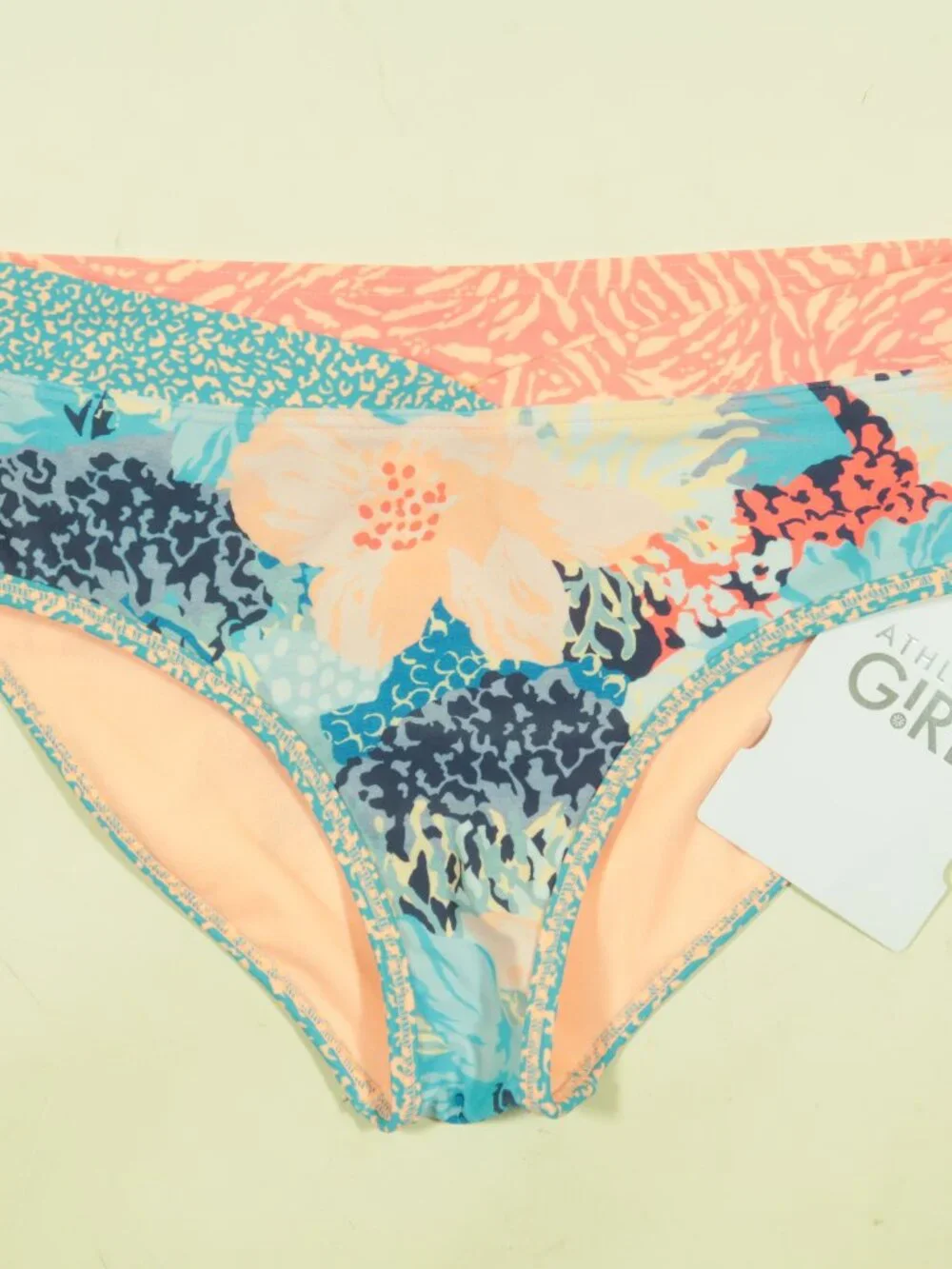 Athleta Girl Bora Bora Bikini Bottoms Size 12 Blue Pink Multi Floral New